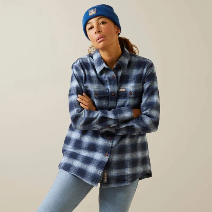 Women TShirts and Tops Ariat Rebar Flannel DuraStretch Work Shirt Allure Plaid