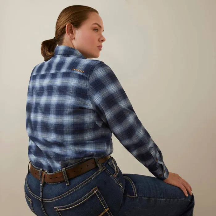 Women TShirts and Tops Ariat Rebar Flannel DuraStretch Work Shirt Allure Plaid