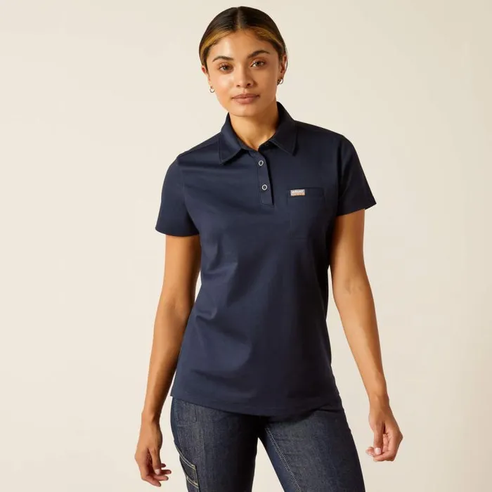 Women TShirts and Tops Ariat Rebar Foreman Polo Navy