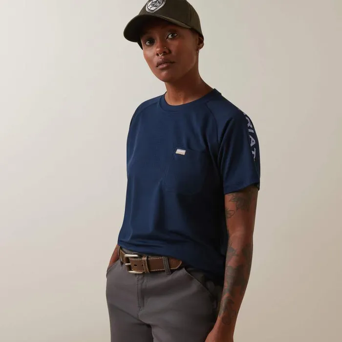 Women TShirts and Tops Ariat Rebar Heat Fighter TShirt Navy Dusk