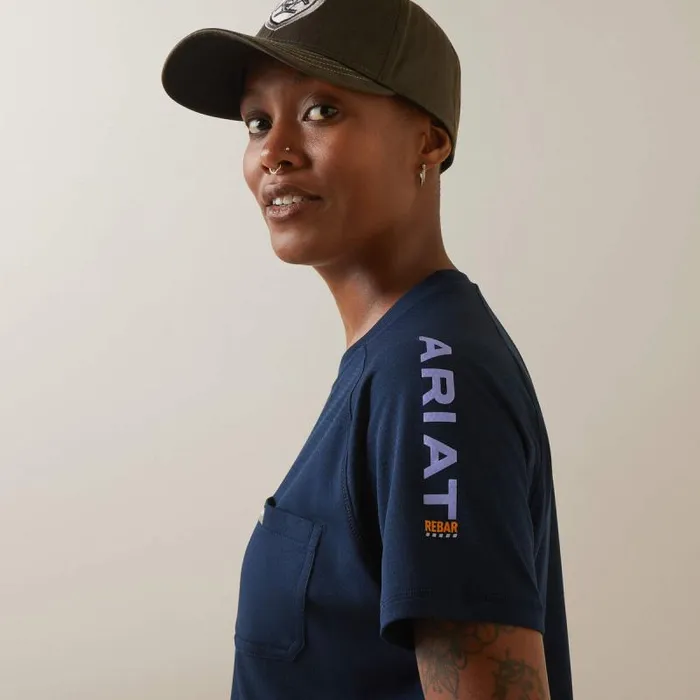 Women TShirts and Tops Ariat Rebar Heat Fighter TShirt Navy Dusk Women TShirts and Tops Ariat Rebar Heat Fighter TShirt Navy Dusk