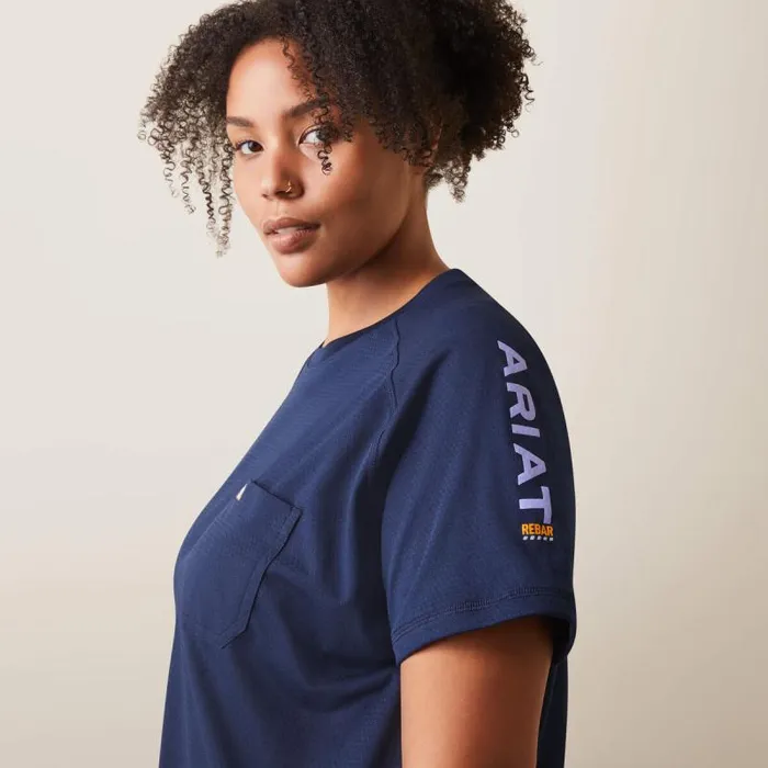 Women TShirts and Tops Ariat Rebar Heat Fighter TShirt Navy Dusk Women TShirts and Tops Ariat Rebar Heat Fighter TShirt Navy Dusk