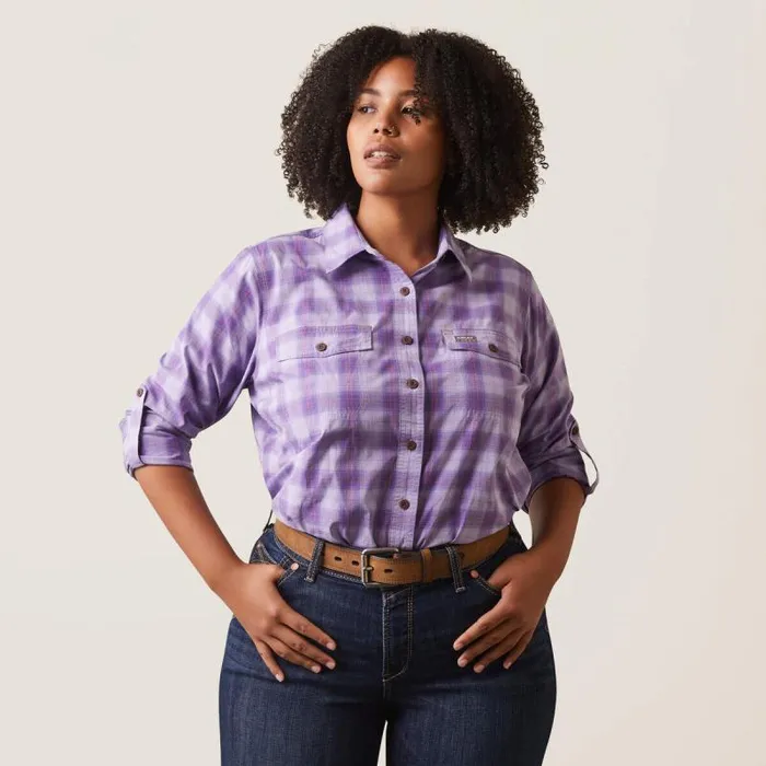 Women TShirts and Tops Ariat Rebar Made Tough DuraStretch Work Shirt Lavendar Plaid Women TShirts and Tops Ariat Rebar Made Tough DuraStretch Work Shirt Lavendar Plaid