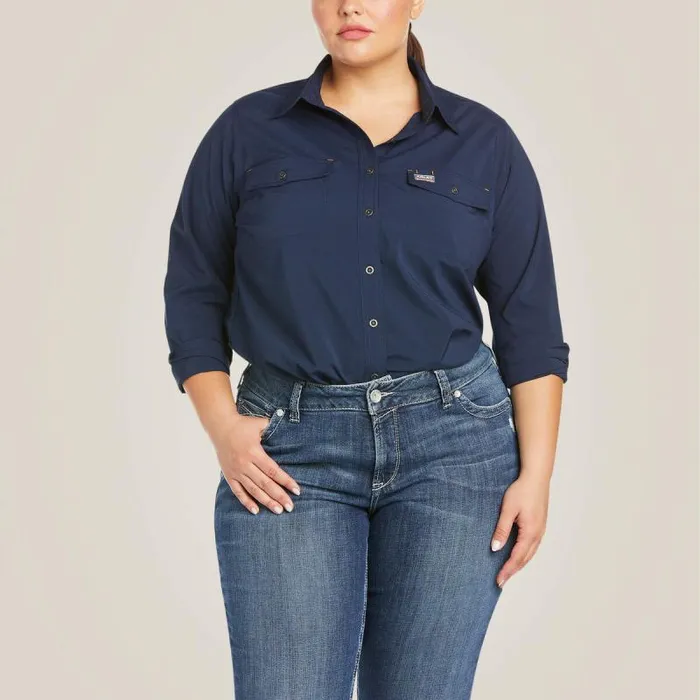 Women TShirts and Tops Ariat Rebar Made Tough VentTEK DuraStretch Work Shirt Navy Women TShirts and Tops Ariat Rebar Made Tough VentTEK DuraStretch Work Shirt Navy
