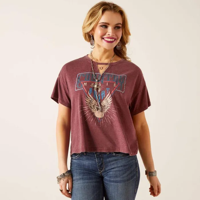 Women TShirts and Tops Ariat Rock N Roll TShirt Tawny Port