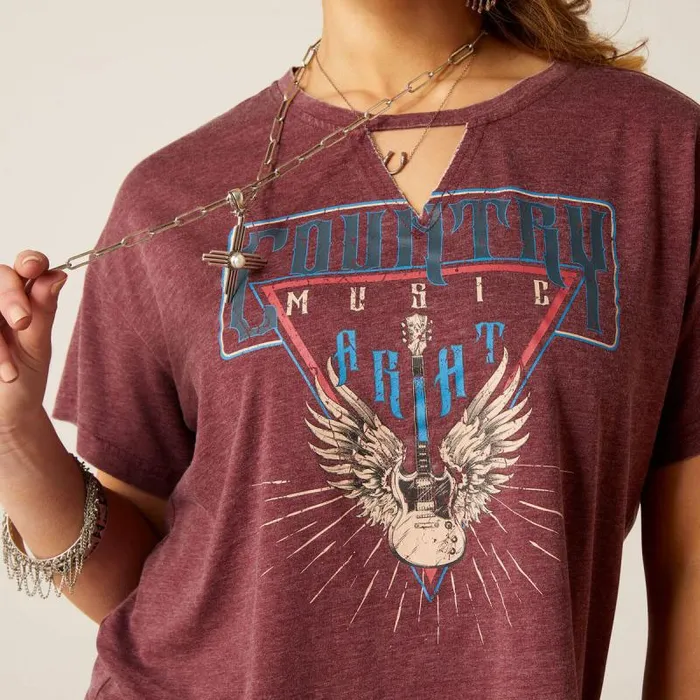 Women TShirts and Tops Ariat Rock N Roll TShirt Tawny Port Women TShirts and Tops Ariat Rock N Roll TShirt Tawny Port