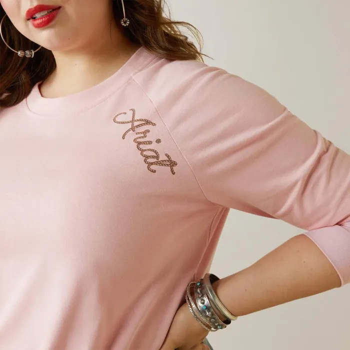 Women TShirts and Tops Ariat Ropey Shield Tee Coral Blush Women TShirts and Tops Ariat Ropey Shield Tee Coral Blush