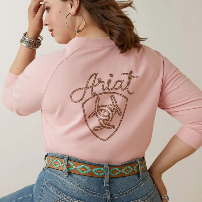 Women TShirts and Tops Ariat Ropey Shield Tee Coral Blush Women TShirts and Tops Ariat Ropey Shield Tee Coral Blush