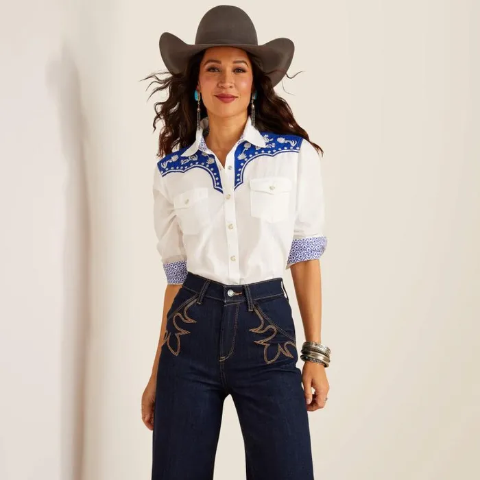 Women TShirts and Tops Ariat Sendero Senorita Shirt Blanc