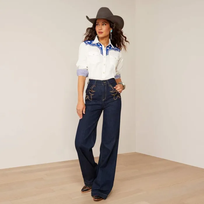 Women TShirts and Tops Ariat Sendero Senorita Shirt Blanc Women TShirts and Tops Ariat Sendero Senorita Shirt Blanc
