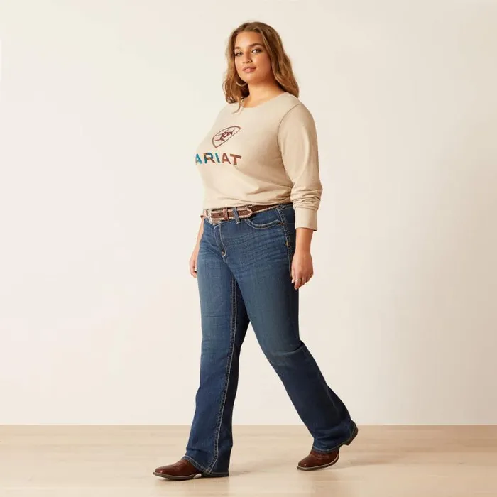 Women TShirts and Tops Ariat Serape Shield Tee Oatmeal Women TShirts and Tops Ariat Serape Shield Tee Oatmeal