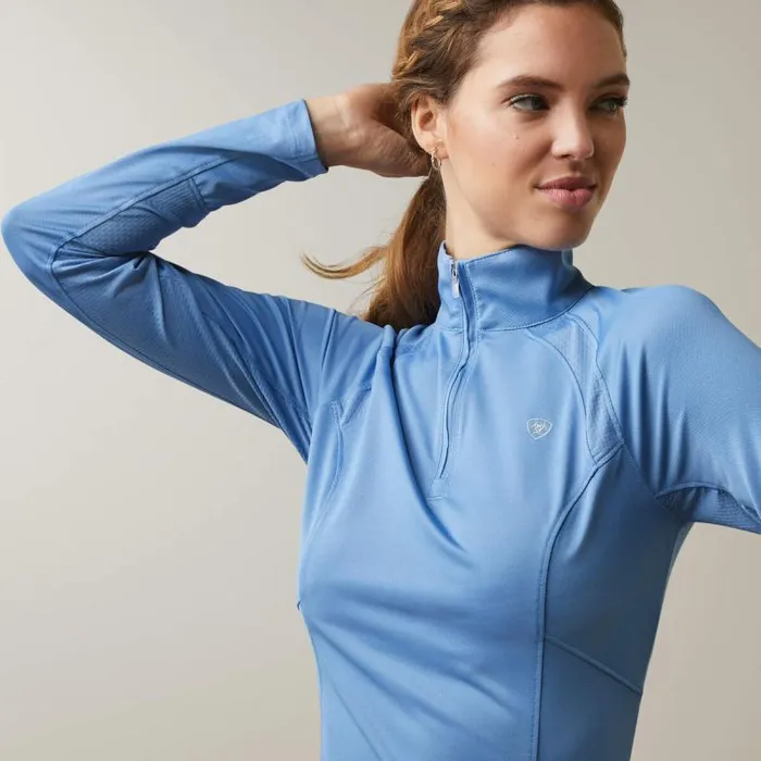 Women TShirts and Tops Ariat Sunstopper 20 14 Zip Baselayer Ashleigh Blue Women TShirts and Tops Ariat Sunstopper 20 14 Zip Baselayer Ashleigh Blue
