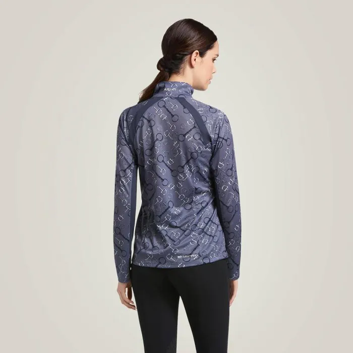 Women TShirts and Tops Ariat Sunstopper 20 14 Zip Baselayer Charcoal Bit Print Women TShirts and Tops Ariat Sunstopper 20 14 Zip Baselayer Charcoal Bit Print
