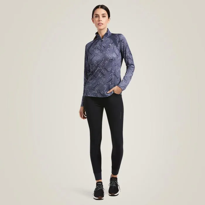 Women TShirts and Tops Ariat Sunstopper 20 14 Zip Baselayer Charcoal Bit Print Women TShirts and Tops Ariat Sunstopper 20 14 Zip Baselayer Charcoal Bit Print