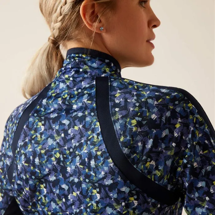 Women TShirts and Tops Ariat Sunstopper 30 14 Zip Baselayer Blue Scribble Women TShirts and Tops Ariat Sunstopper 30 14 Zip Baselayer Blue Scribble