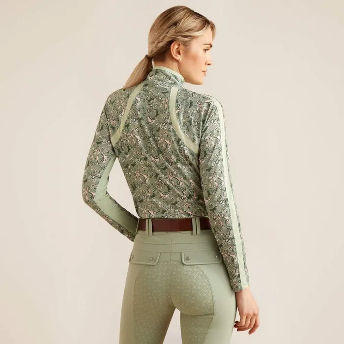 Women TShirts and Tops Ariat Sunstopper 30 14 Zip Baselayer Green Baroque Women TShirts and Tops Ariat Sunstopper 30 14 Zip Baselayer Green Baroque