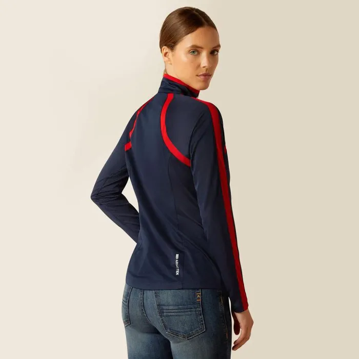 Women TShirts and Tops Ariat Sunstopper 30 14 Zip Baselayer Navytred Women TShirts and Tops Ariat Sunstopper 30 14 Zip Baselayer Navytred