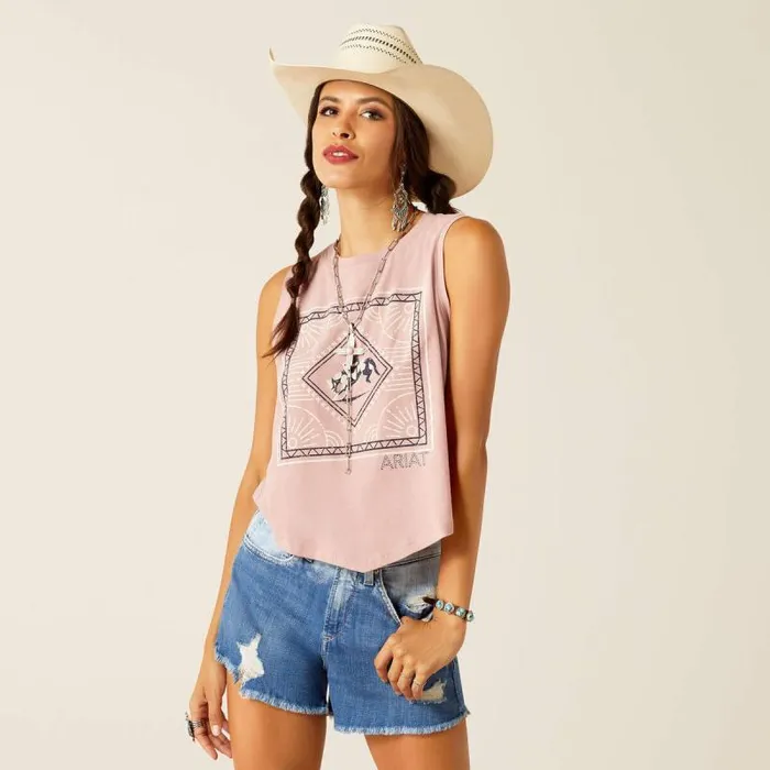 Women TShirts and Tops Ariat Tie Me Tank Woodrose