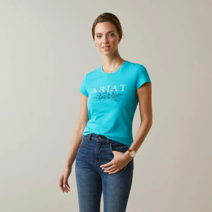 Women TShirts and Tops Ariat Toile Dogs TShirt Viridian Green