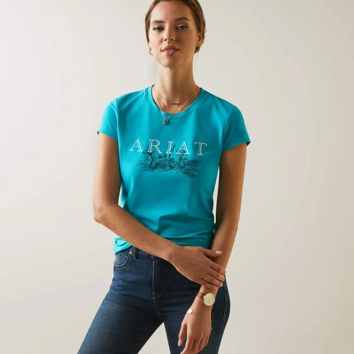 Women TShirts and Tops Ariat Toile Dogs TShirt Viridian Green Women TShirts and Tops Ariat Toile Dogs TShirt Viridian Green