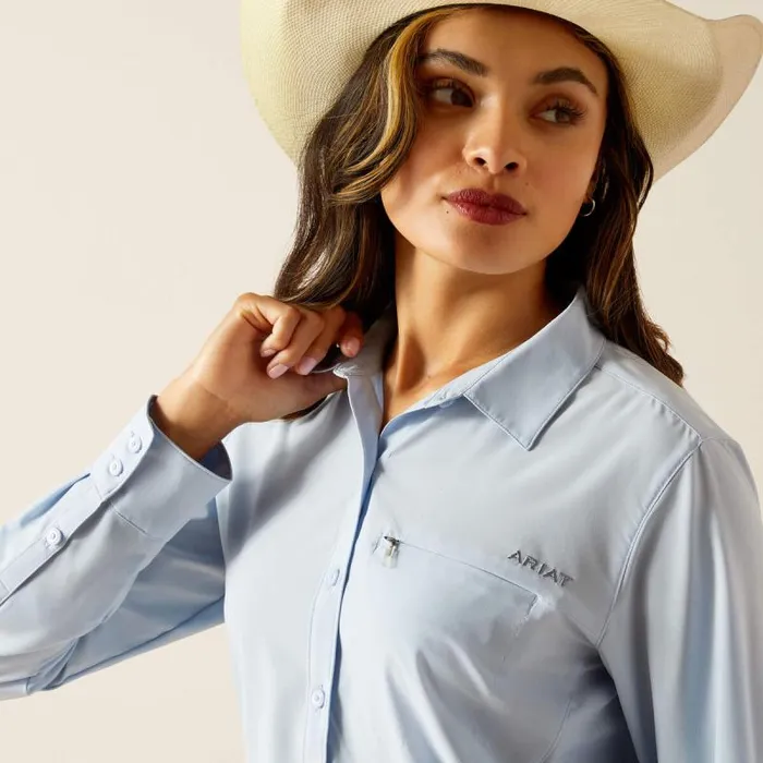 Women TShirts and Tops Ariat VentTEK Stretch Shirt Chambray Blue Women TShirts and Tops Ariat VentTEK Stretch Shirt Chambray Blue