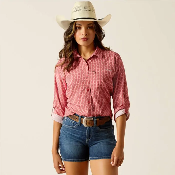 Women TShirts and Tops Ariat VentTEK Stretch Shirt Lyla Geo Stripe Print