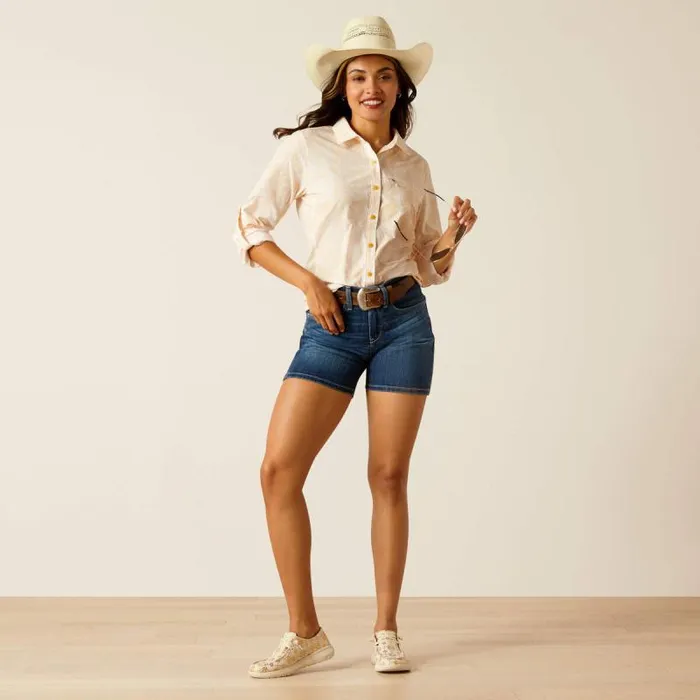 Women TShirts and Tops Ariat VentTEK Stretch Shirt Ochre Paisley