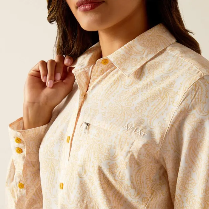 Women TShirts and Tops Ariat VentTEK Stretch Shirt Ochre Paisley