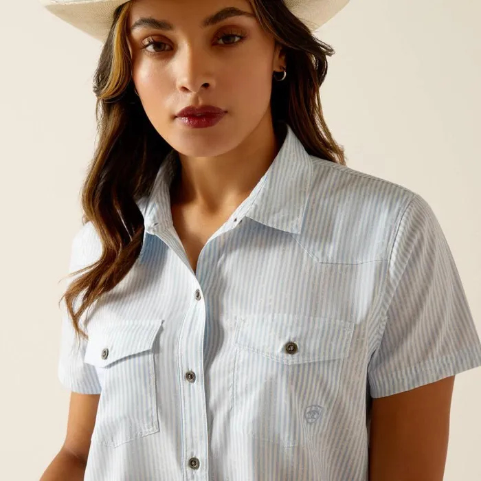 Women TShirts and Tops Ariat Western VentTEK Shirt Distressed Stripe Women TShirts and Tops Ariat Western VentTEK Shirt Distressed Stripe
