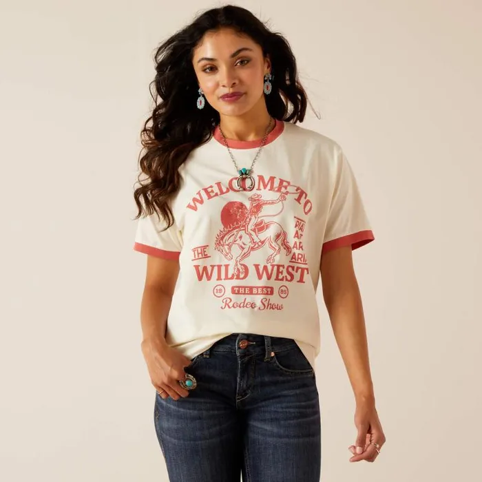 Women TShirts and Tops Ariat Wild West Show TShirt Coconut Milk