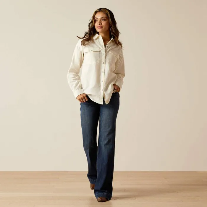 Women TShirts and Tops Ariat Wilkes Blouse Shirt Cloud Dancer Women TShirts and Tops Ariat Wilkes Blouse Shirt Cloud Dancer