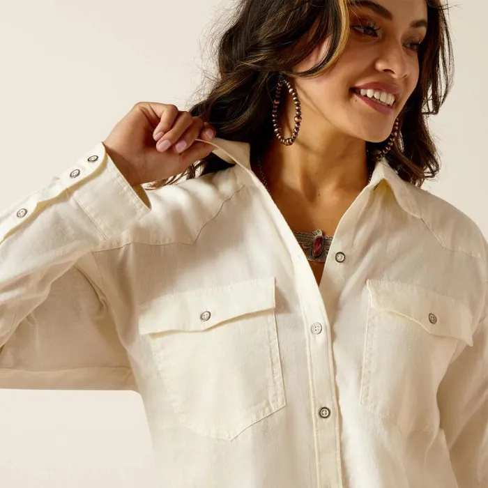 Women TShirts and Tops Ariat Wilkes Blouse Shirt Cloud Dancer Women TShirts and Tops Ariat Wilkes Blouse Shirt Cloud Dancer