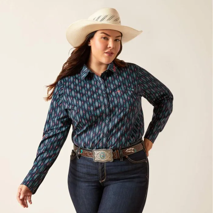 Women TShirts and Tops Ariat Wrinkle Resist Team Kirby Stretch Shirt Backwoods Ikat Women TShirts and Tops Ariat Wrinkle Resist Team Kirby Stretch Shirt Backwoods Ikat