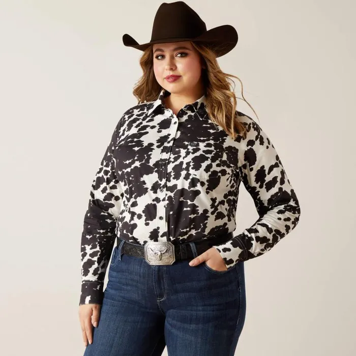 Women TShirts and Tops Ariat Wrinkle Resist Team Kirby Stretch Shirt Cow Women TShirts and Tops Ariat Wrinkle Resist Team Kirby Stretch Shirt Cow
