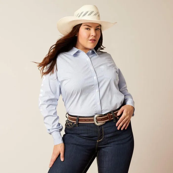 Women TShirts and Tops Ariat Wrinkle Resist Team Kirby Stretch Shirt Ultramarine Stripe Women TShirts and Tops Ariat Wrinkle Resist Team Kirby Stretch Shirt Ultramarine Stripe
