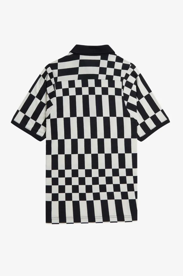 Women TShirts and Tops Fred Perry Chequerboard Polo Shirt Black