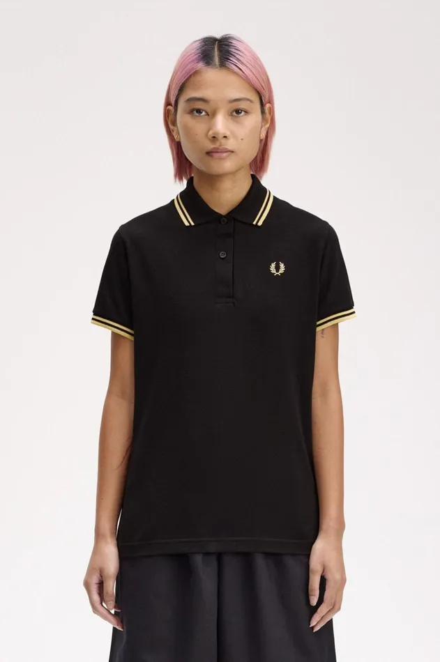 Women TShirts and Tops Fred Perry G12 Blackchampagnechampagne