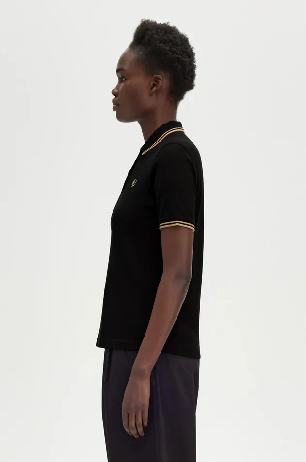 Women TShirts and Tops Fred Perry G3600 Blackwarm Stonewarm Stone