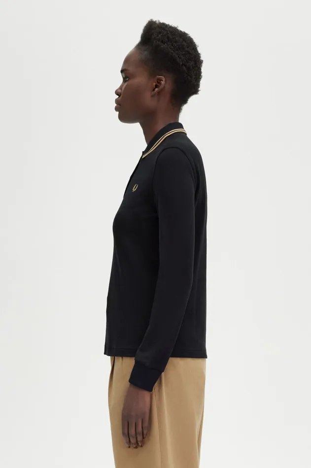 Women TShirts and Tops Fred Perry G3636 Blackwarm Stonewarm Stone