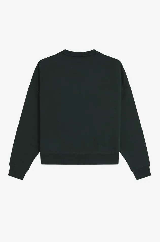 Women TShirts and Tops Fred Perry Metallic Branded Sweatshirt Night Green
