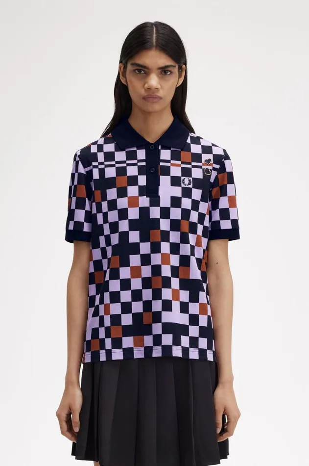 Women TShirts and Tops Fred Perry Printed Fred Perry Shirt Ultra Violet