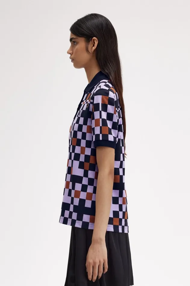Women TShirts and Tops Fred Perry Printed Fred Perry Shirt Ultra Violet