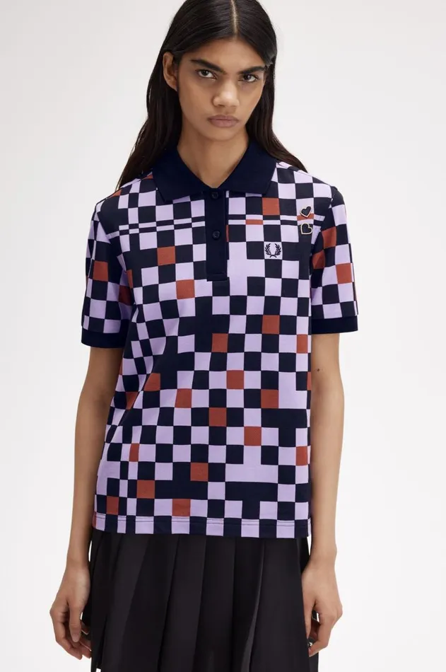 Women TShirts and Tops Fred Perry Printed Fred Perry Shirt Ultra Violet