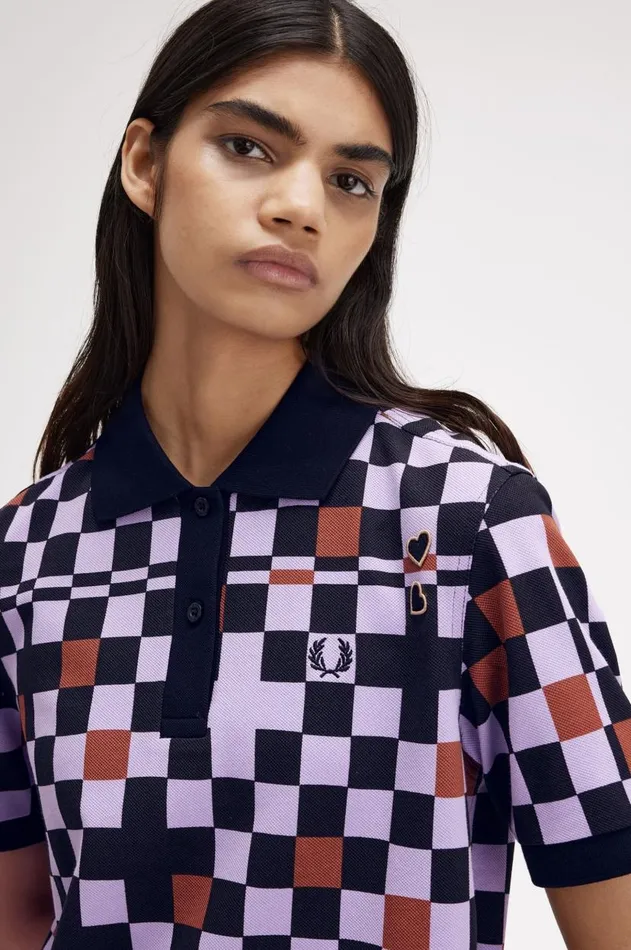 Women TShirts and Tops Fred Perry Printed Fred Perry Shirt Ultra Violet
