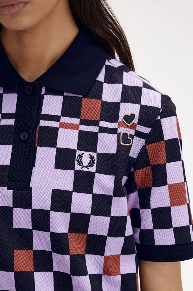 Women TShirts and Tops Fred Perry Printed Fred Perry Shirt Ultra Violet