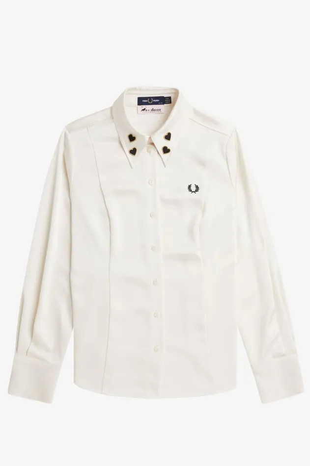 Women TShirts and Tops Fred Perry Satin Shirt Ecru