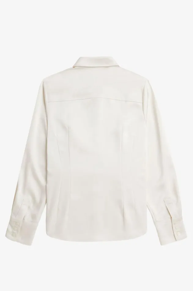 Women TShirts and Tops Fred Perry Satin Shirt Ecru