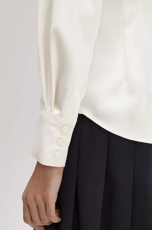 Women TShirts and Tops Fred Perry Satin Shirt Ecru