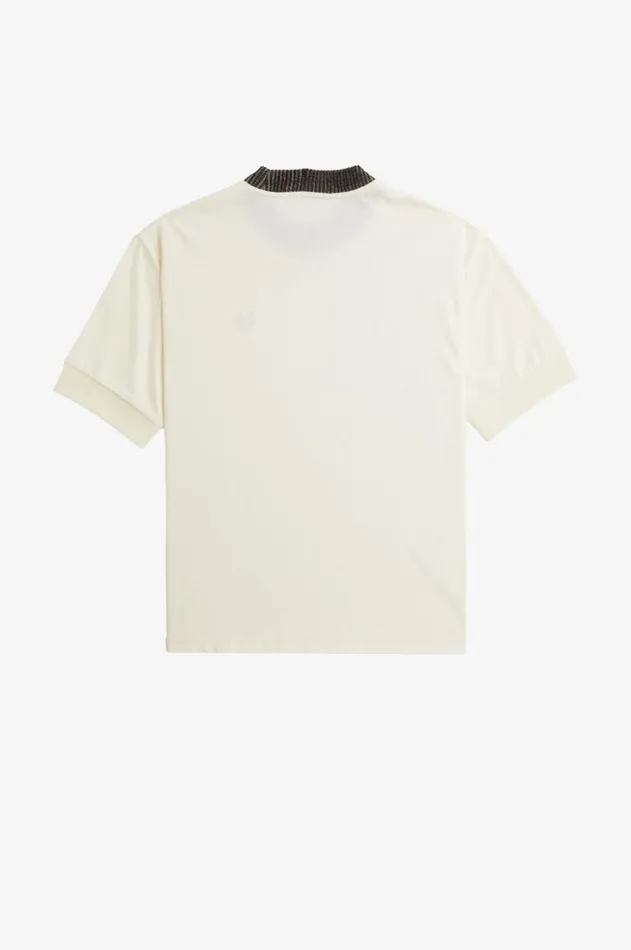 Women TShirts and Tops Fred Perry Space Dye Trim TShirt Ecru