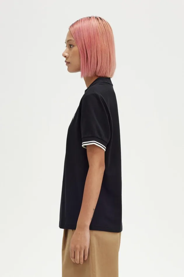 Women TShirts and Tops Fred Perry Twin Tipped Piqu TShirt Black